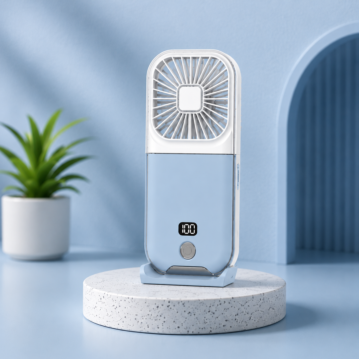 CoolBreeze Mini Portable Neck Fan – USB Rechargeable & Foldable Hands-Free Fan